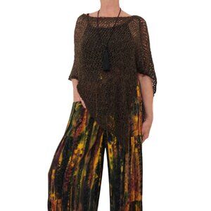 Happy Bohemians Coffee Comfy Poncho one-size